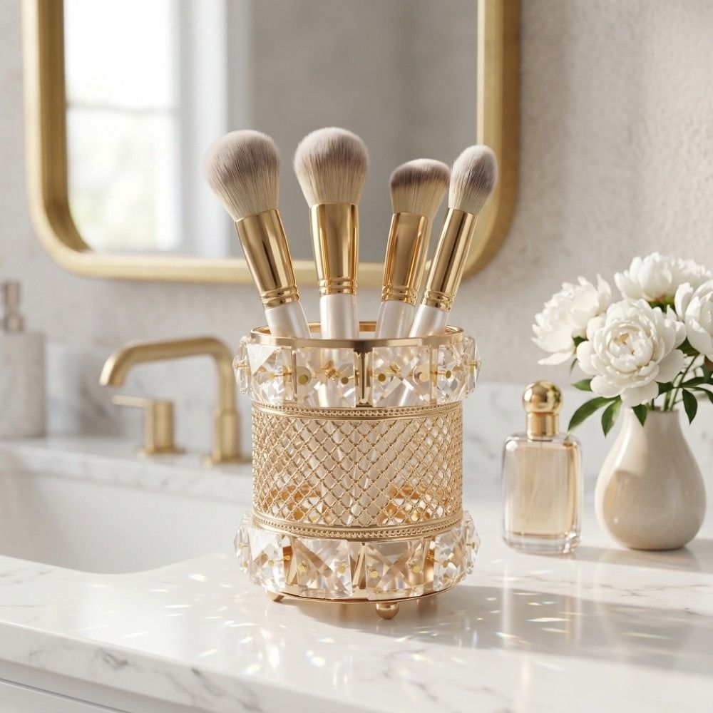 Luxury Skincare And Makeup Brands - Золотой органайзер для косметических кистей, роскошный